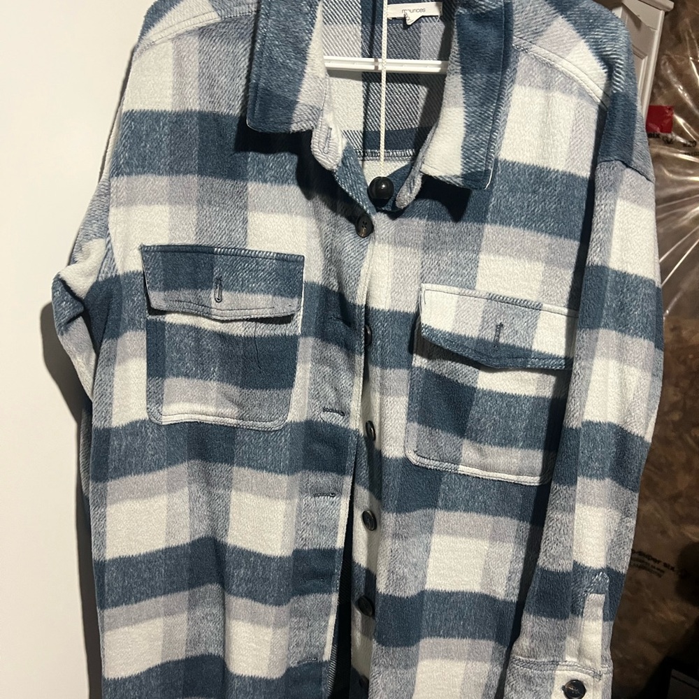 Maurices Blue and White Plaid Jacket